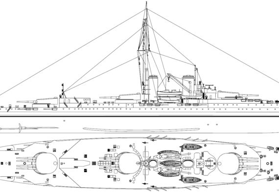 NMF Normandie [Battleship] (1912) - drawings, dimensions, pictures